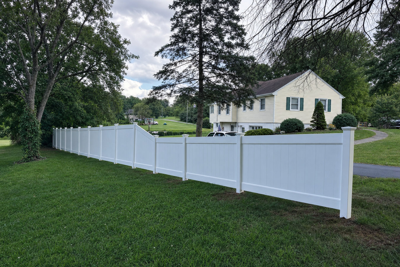 Vinyl fence installation